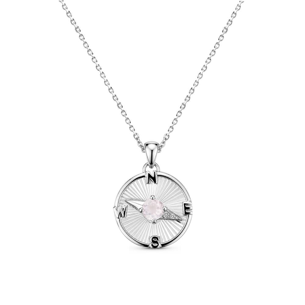 Alexandrite Compass Pendant Necklace for Women - LUO Jewelry #gemstone_Rose Quartz