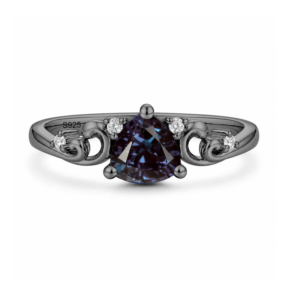 Trillion Cut Emerald Vine Ring - LUO Jewelry #gemstone_Alexandrite