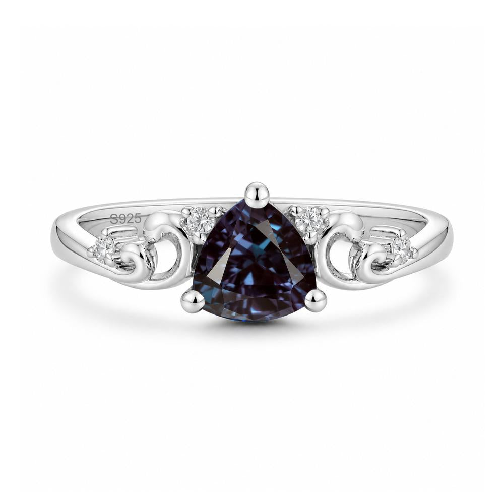 Trillion Cut Emerald Vine Ring - LUO Jewelry #gemstone_Alexandrite