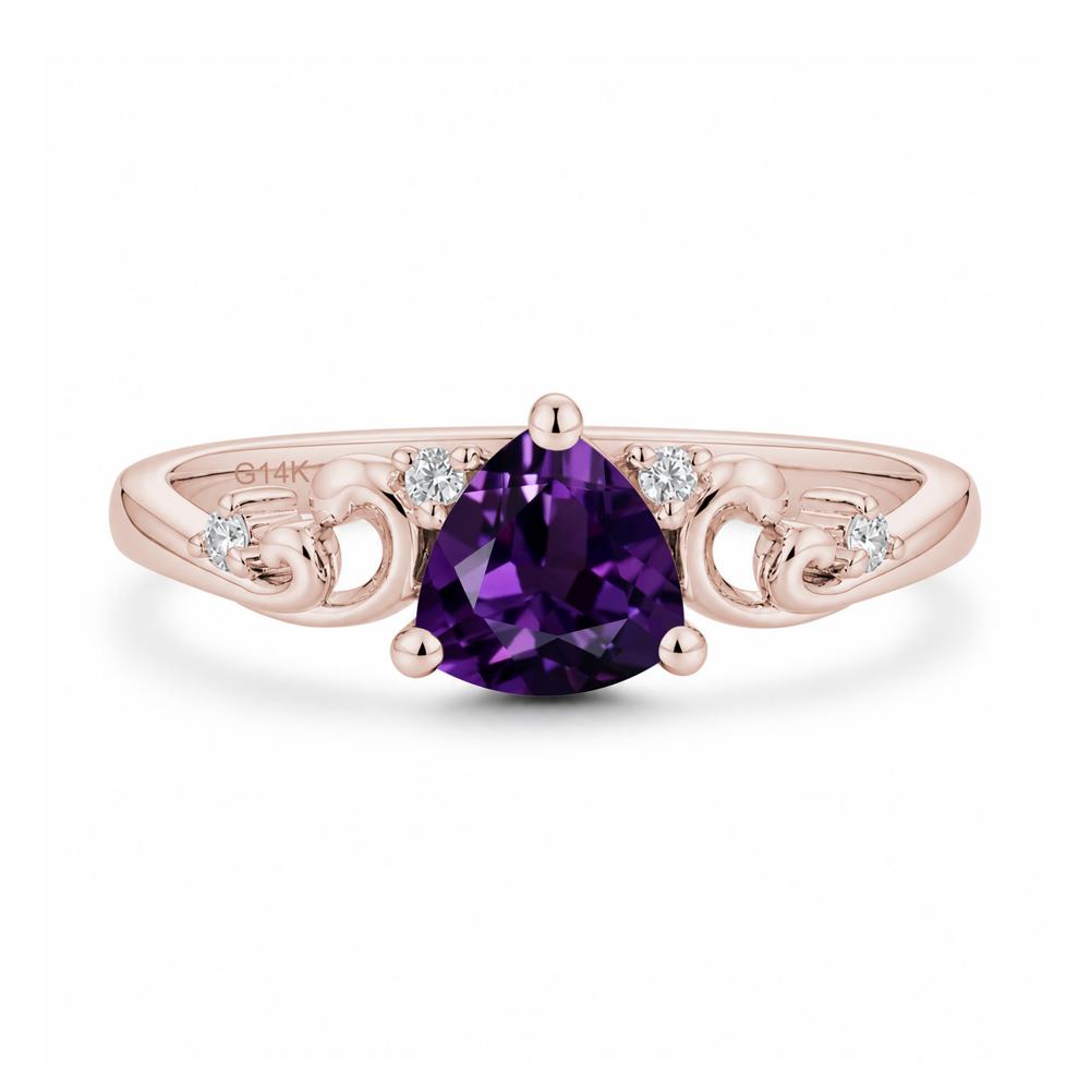 Trillion Cut Emerald Vine Ring - LUO Jewelry #gemstone_Amethyst