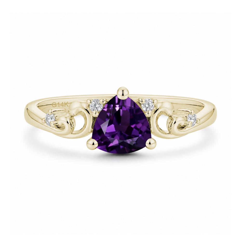 Trillion Cut Emerald Vine Ring - LUO Jewelry #gemstone_Amethyst
