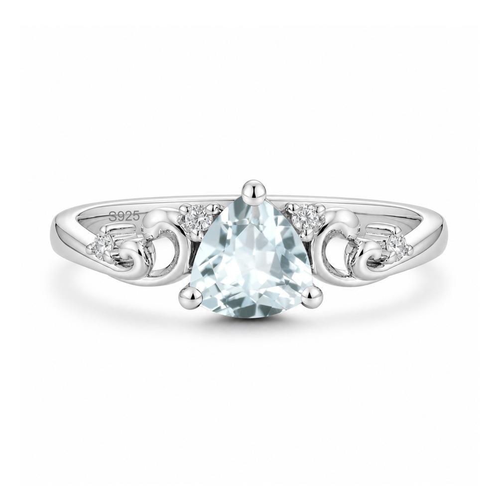 Trillion Cut Emerald Vine Ring - LUO Jewelry #gemstone_Aquamarine