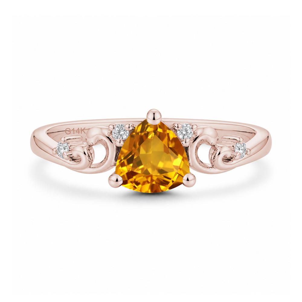 Trillion Cut Emerald Vine Ring - LUO Jewelry #gemstone_Citrine