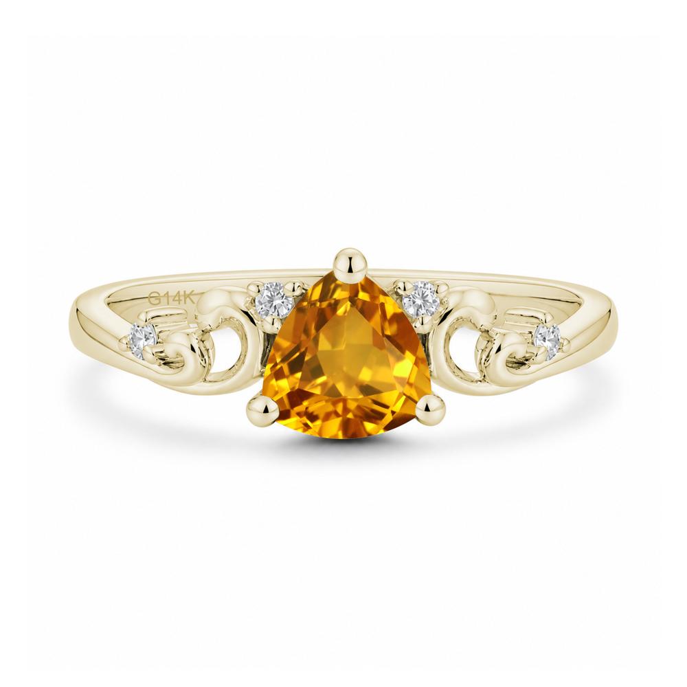 Trillion Cut Emerald Vine Ring - LUO Jewelry #gemstone_Citrine