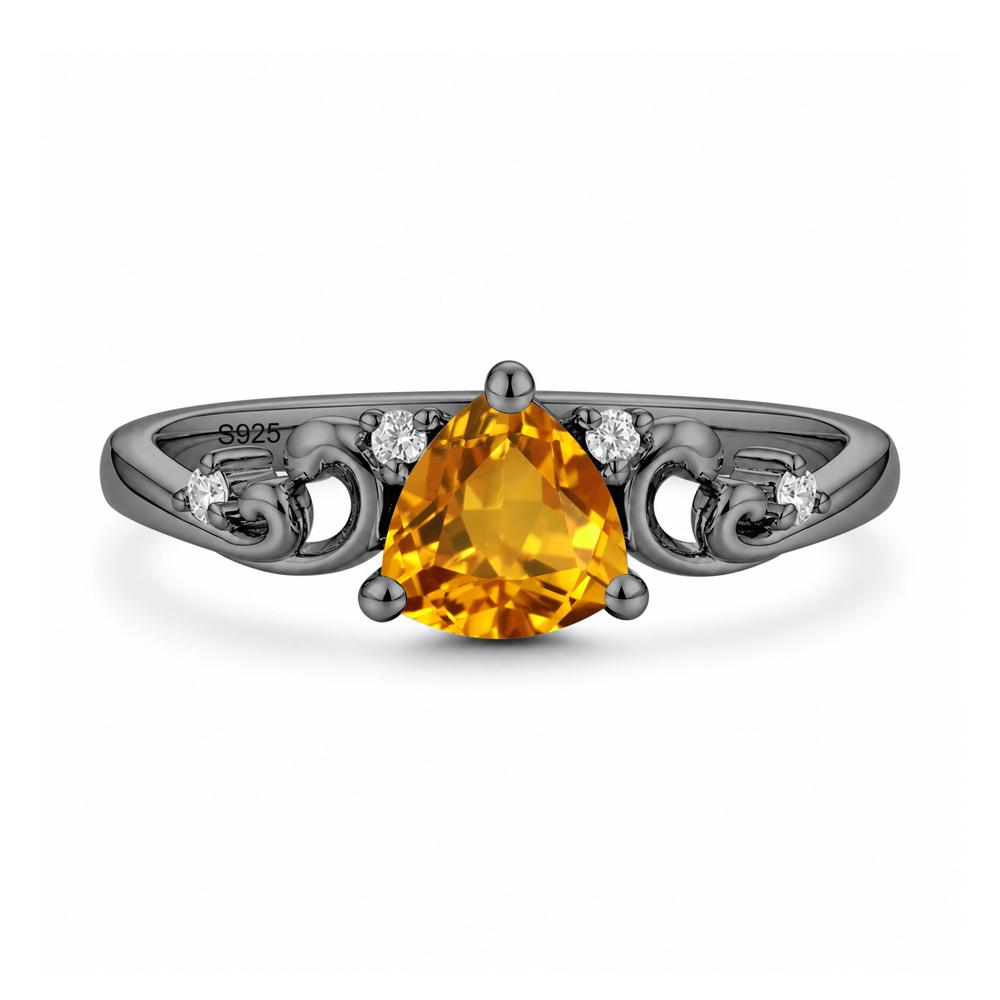 Trillion Cut Emerald Vine Ring - LUO Jewelry #gemstone_Citrine