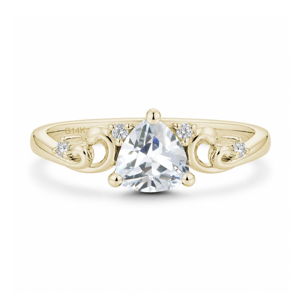 Trillion Cut Emerald Vine Ring - LUO Jewelry #gemstone_Cubic Zirconia