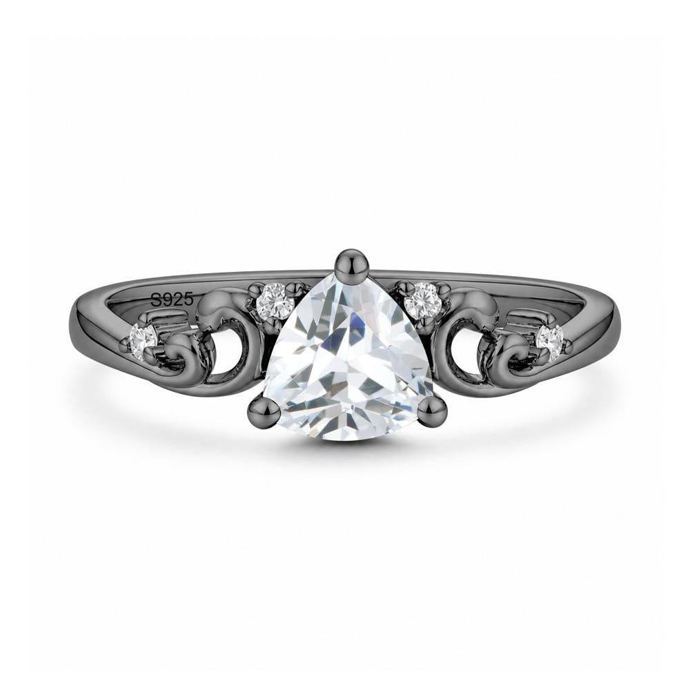 Trillion Cut Emerald Vine Ring - LUO Jewelry #gemstone_Cubic Zirconia