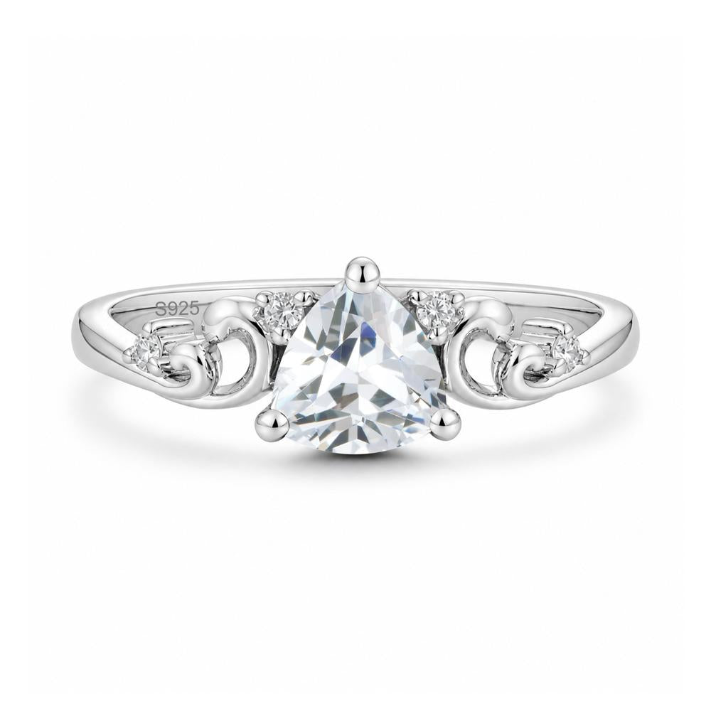 Trillion Cut Emerald Vine Ring - LUO Jewelry #gemstone_Cubic Zirconia