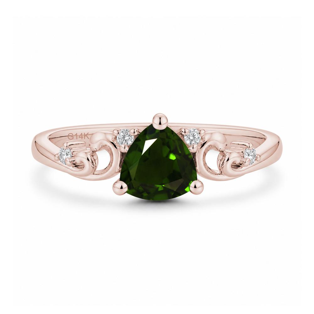 Trillion Cut Emerald Vine Ring - LUO Jewelry #gemstone_Diopside
