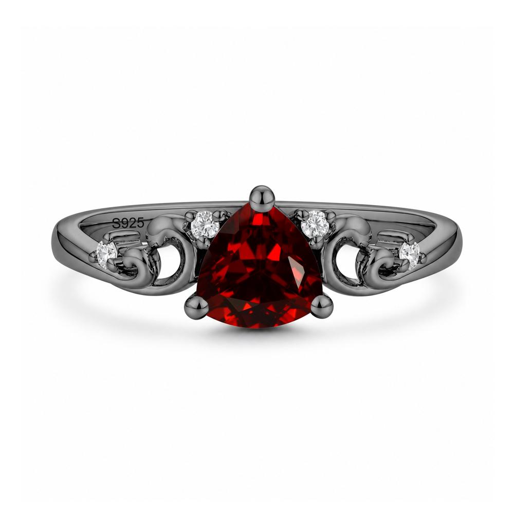Trillion Cut Emerald Vine Ring - LUO Jewelry #gemstone_Garnet