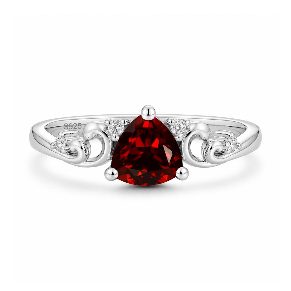Trillion Cut Emerald Vine Ring - LUO Jewelry #gemstone_Garnet