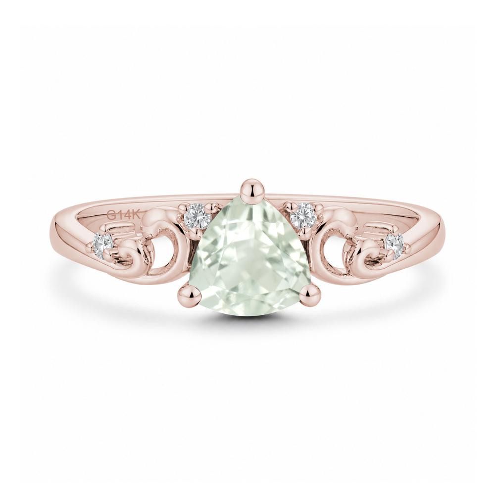 Trillion Cut Emerald Vine Ring - LUO Jewelry #gemstone_Green Amethyst