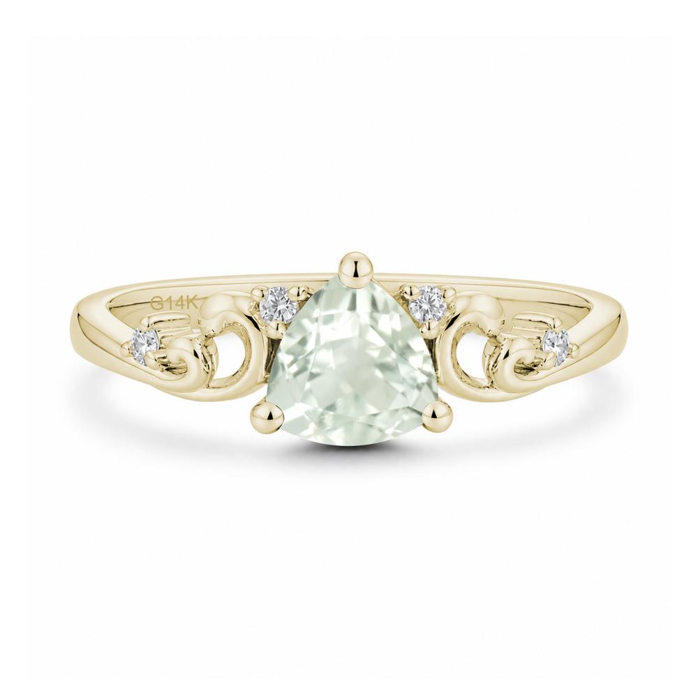 Trillion Cut Emerald Vine Ring - LUO Jewelry #gemstone_Green Amethyst