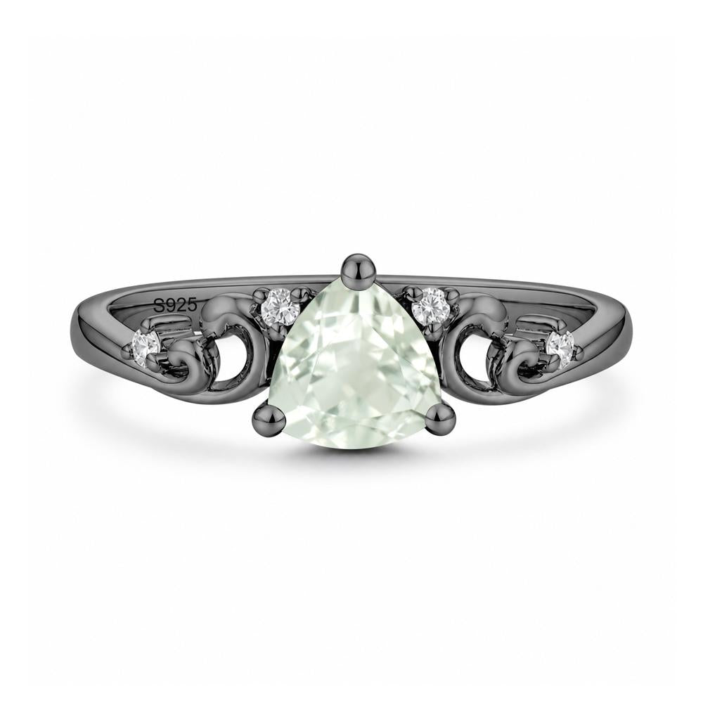Trillion Cut Emerald Vine Ring - LUO Jewelry #gemstone_Green Amethyst