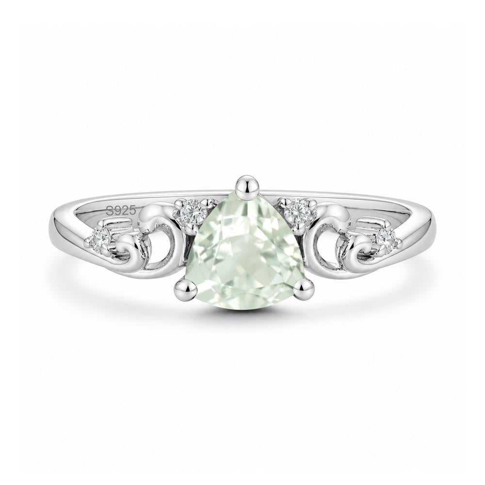 Trillion Cut Emerald Vine Ring - LUO Jewelry #gemstone_Green Amethyst