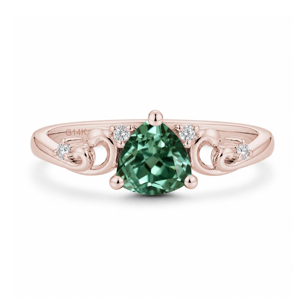 Trillion Cut Emerald Vine Ring - LUO Jewelry #gemstone_Green Sapphire