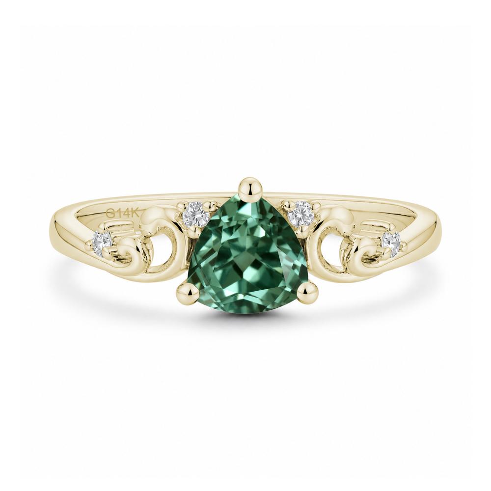 Trillion Cut Emerald Vine Ring - LUO Jewelry #gemstone_Green Sapphire