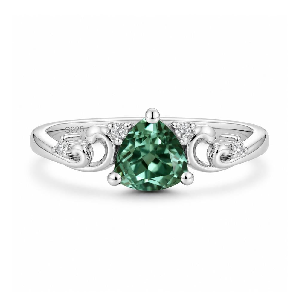 Trillion Cut Emerald Vine Ring - LUO Jewelry #gemstone_Green Sapphire