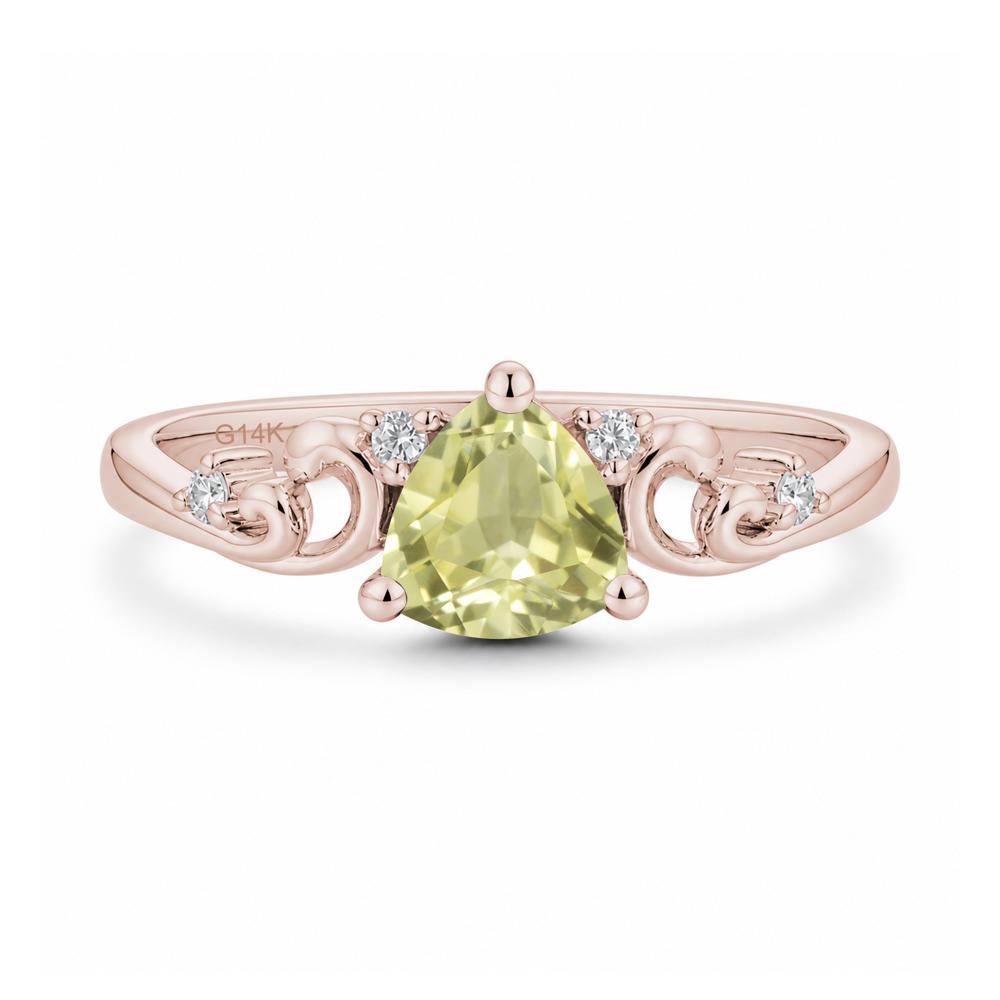 Trillion Cut Emerald Vine Ring - LUO Jewelry #gemstone_Lemon Quartz