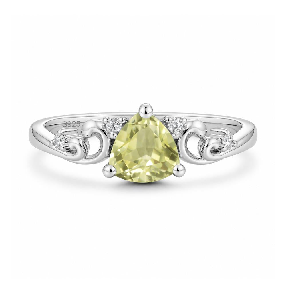 Trillion Cut Emerald Vine Ring - LUO Jewelry #gemstone_Lemon Quartz