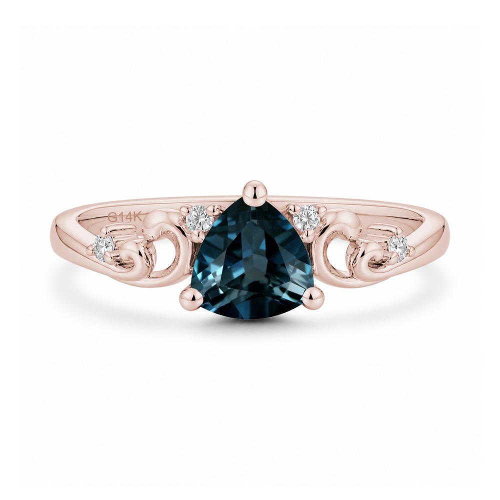 Trillion Cut Emerald Vine Ring - LUO Jewelry #gemstone_London Blue Topaz