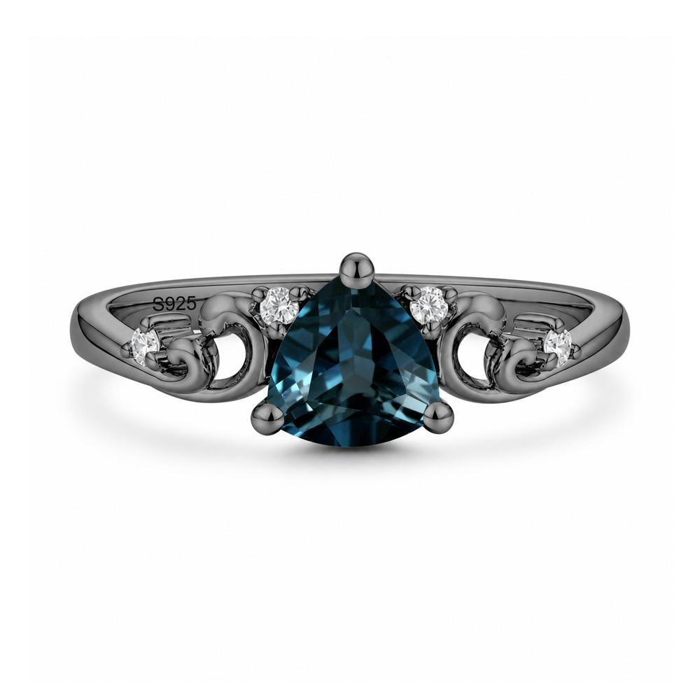 Trillion Cut Emerald Vine Ring - LUO Jewelry #gemstone_London Blue Topaz