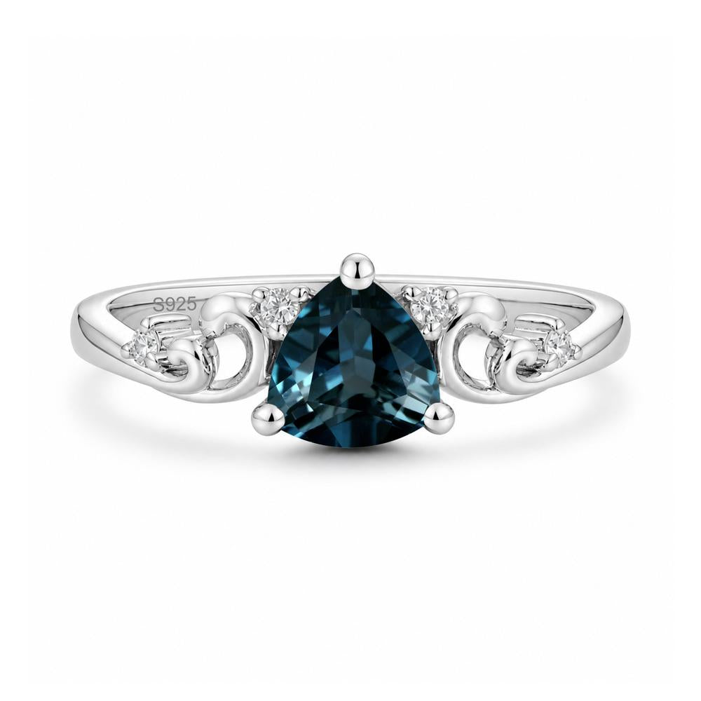Trillion Cut Emerald Vine Ring - LUO Jewelry #gemstone_London Blue Topaz