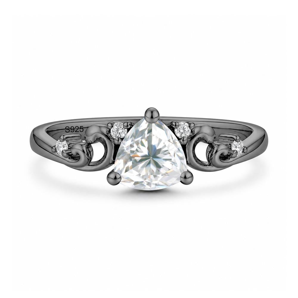 Trillion Cut Emerald Vine Ring - LUO Jewelry #gemstone_Moissanite