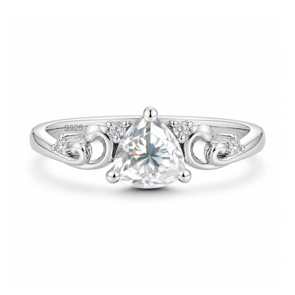 Trillion Cut Emerald Vine Ring - LUO Jewelry #gemstone_Moissanite