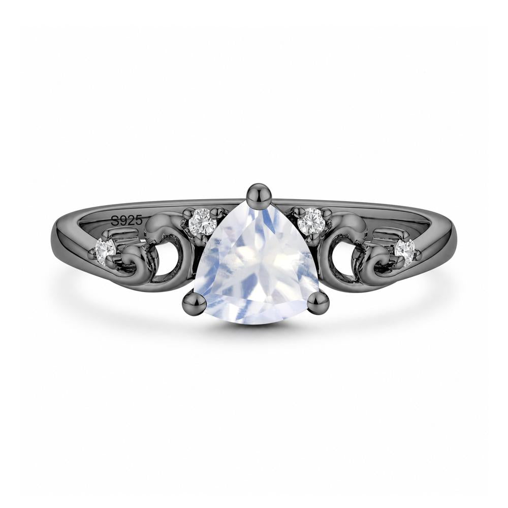 Trillion Cut Emerald Vine Ring - LUO Jewelry #gemstone_Moonstone
