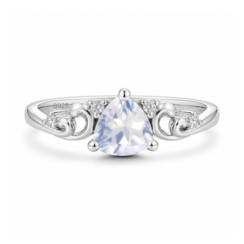 Trillion Cut Emerald Vine Ring - LUO Jewelry #gemstone_Moonstone