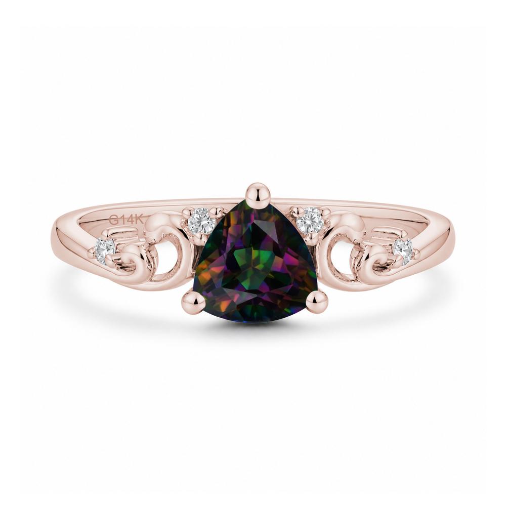 Trillion Cut Emerald Vine Ring - LUO Jewelry #gemstone_Mystic Topaz