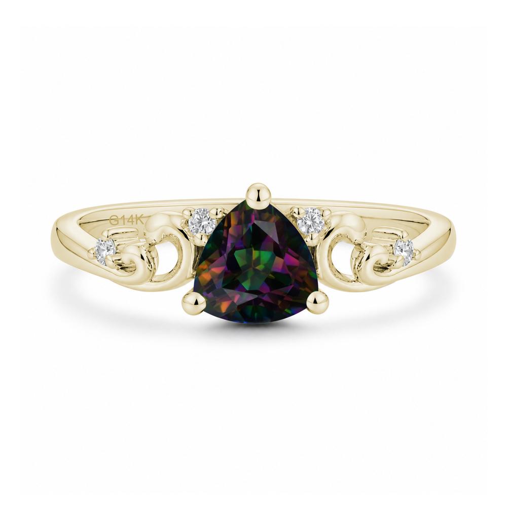 Trillion Cut Emerald Vine Ring - LUO Jewelry #gemstone_Mystic Topaz