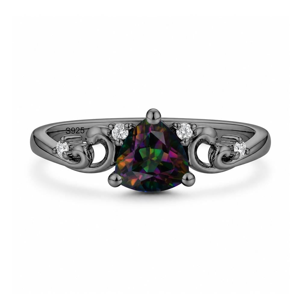 Trillion Cut Emerald Vine Ring - LUO Jewelry #gemstone_Mystic Topaz