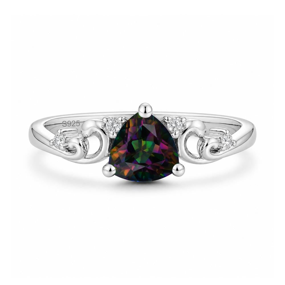 Trillion Cut Emerald Vine Ring - LUO Jewelry #gemstone_Mystic Topaz