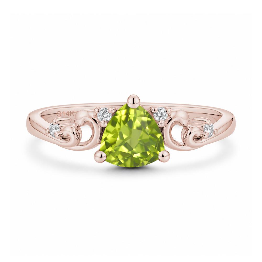 Trillion Cut Emerald Vine Ring - LUO Jewelry #gemstone_Peridot