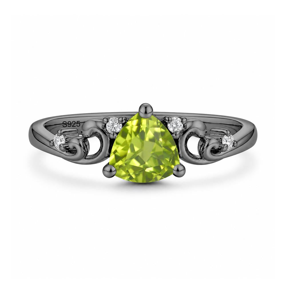 Trillion Cut Emerald Vine Ring - LUO Jewelry #gemstone_Peridot