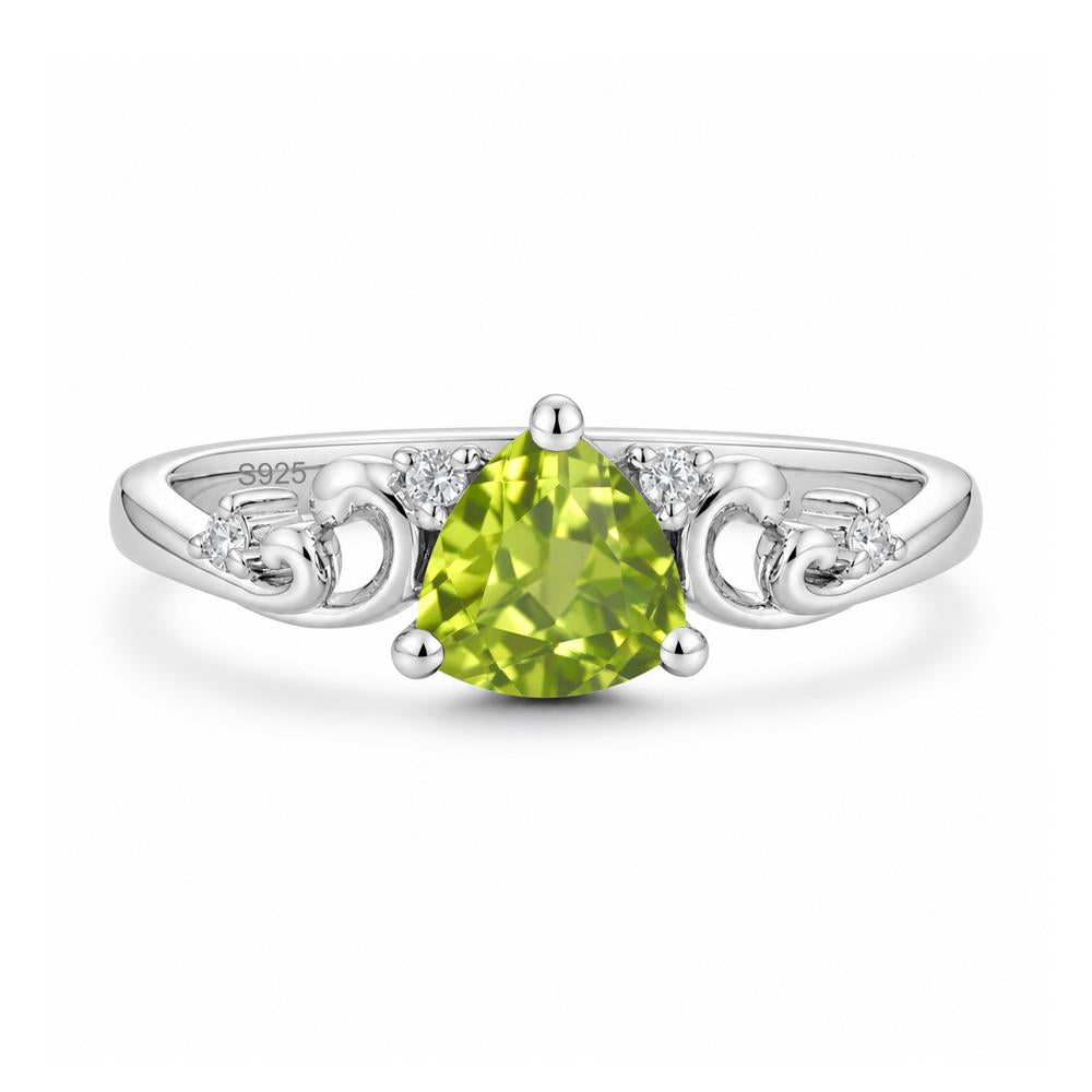 Trillion Cut Emerald Vine Ring - LUO Jewelry #gemstone_Peridot