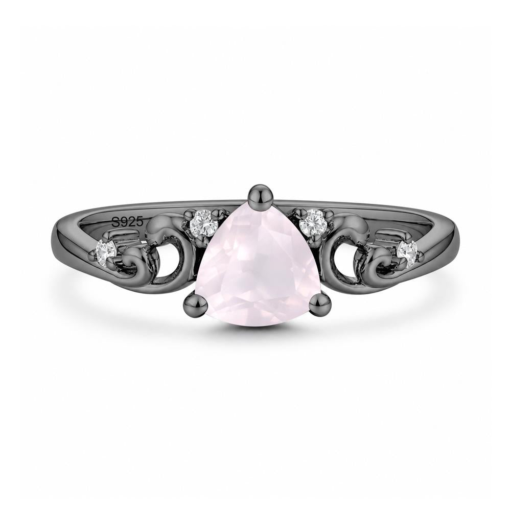 Trillion Cut Emerald Vine Ring - LUO Jewelry #gemstone_Rose Quartz