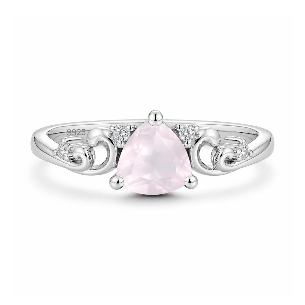 Trillion Cut Emerald Vine Ring - LUO Jewelry #gemstone_Rose Quartz