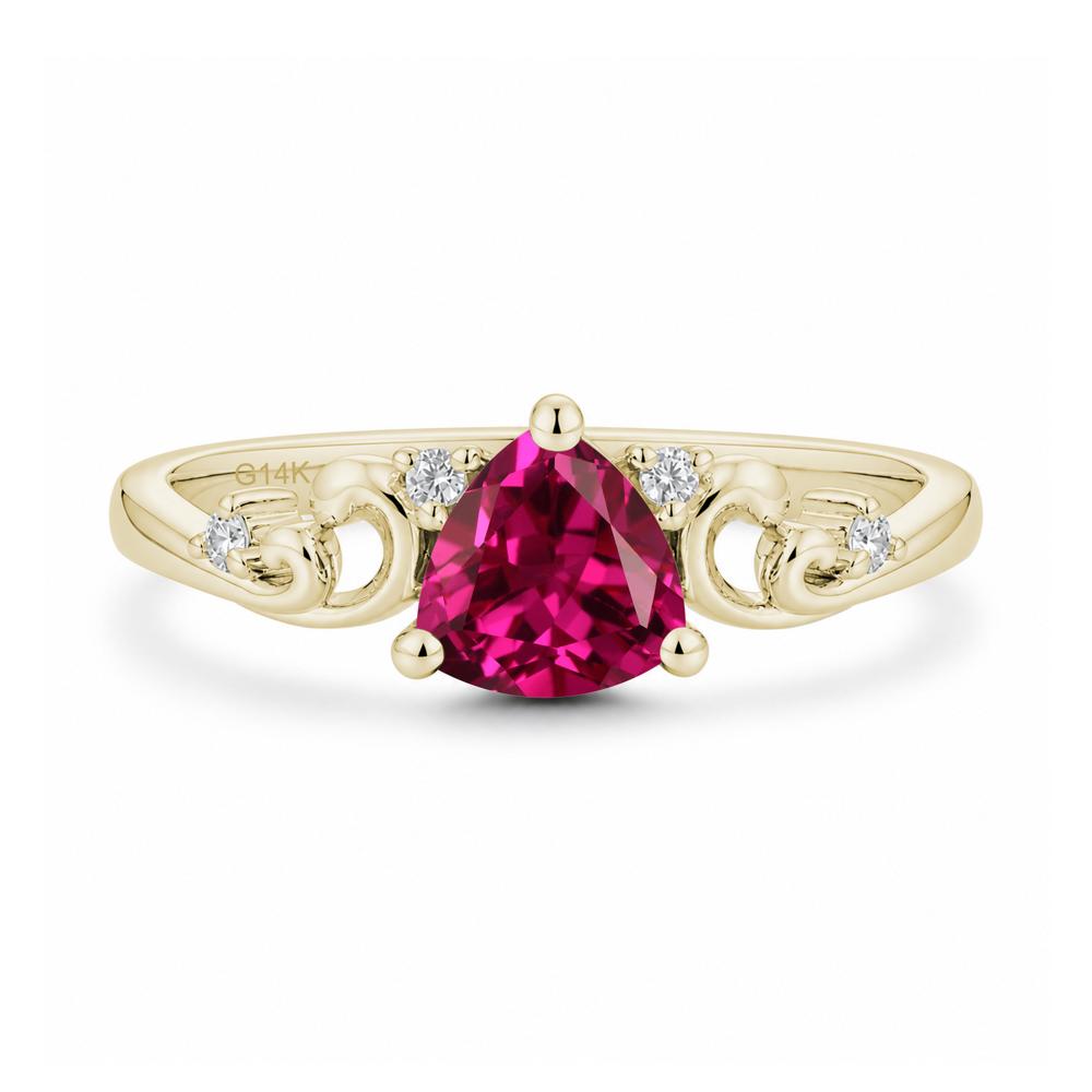 Trillion Cut Emerald Vine Ring - LUO Jewelry #gemstone_Ruby