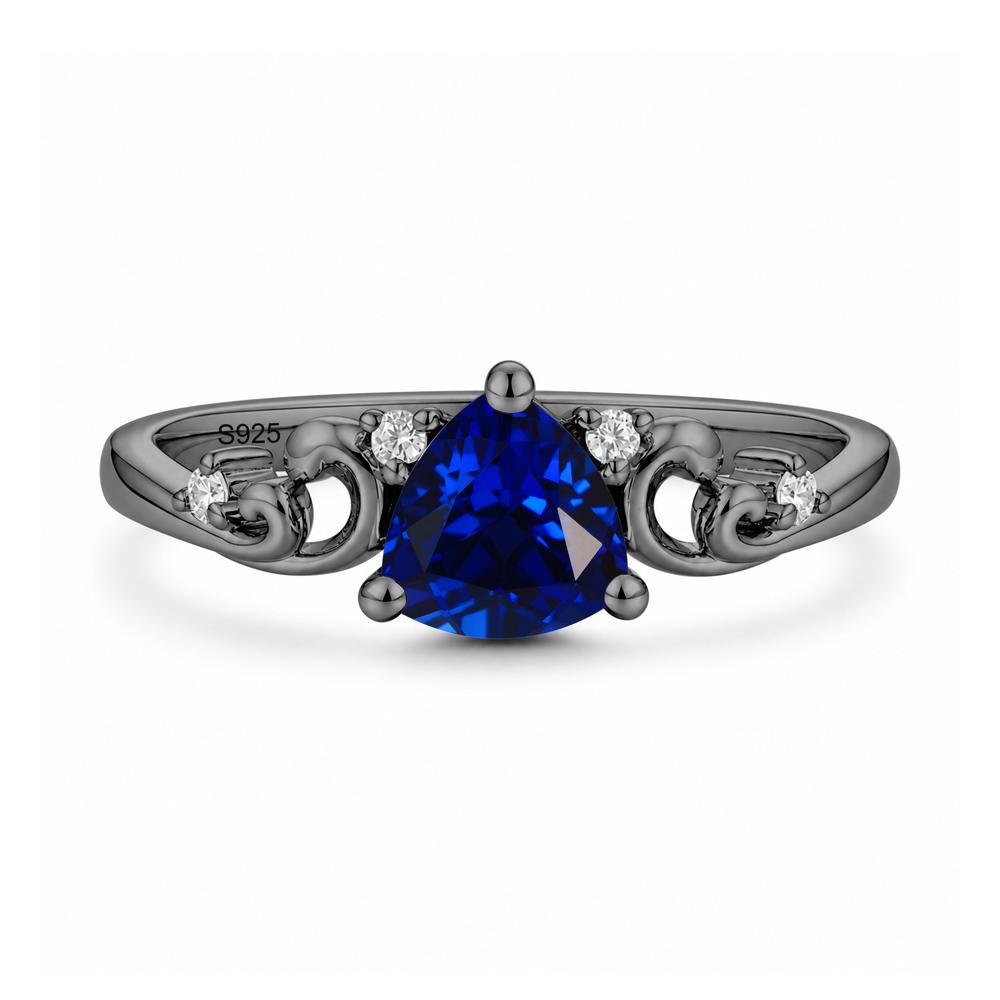 Trillion Cut Emerald Vine Ring - LUO Jewelry #gemstone_Sapphire