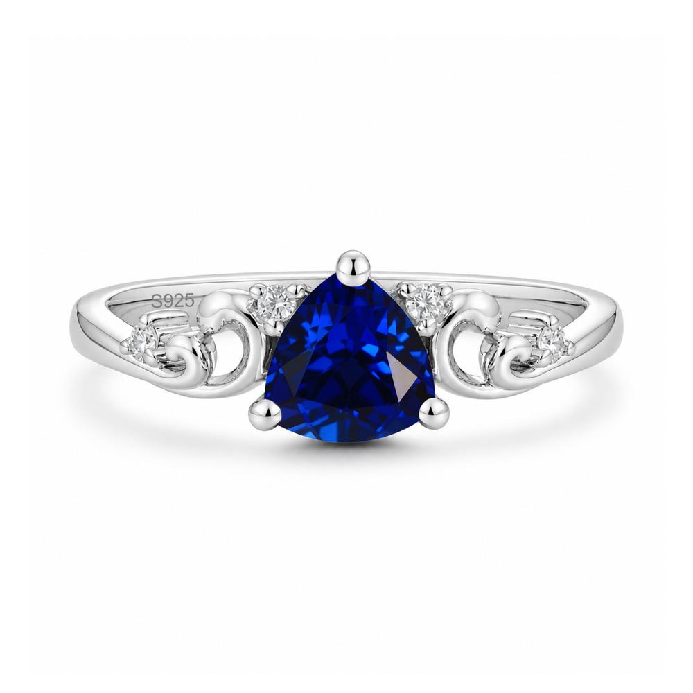 Trillion Cut Emerald Vine Ring - LUO Jewelry #gemstone_Sapphire
