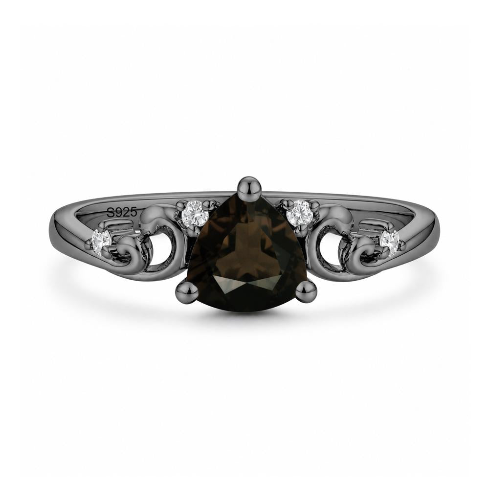 Trillion Cut Emerald Vine Ring - LUO Jewelry #gemstone_Smoky Quartz