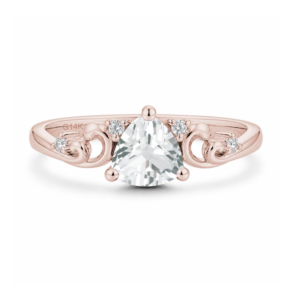 Trillion Cut Emerald Vine Ring - LUO Jewelry #gemstone_White Topaz