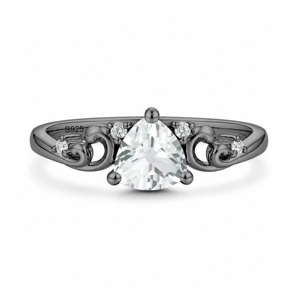 Trillion Cut Emerald Vine Ring - LUO Jewelry #gemstone_White Topaz