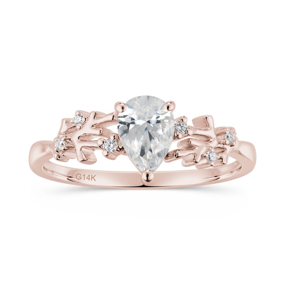 Pear Cut Green Amethyst Coral Ring - LUO Jewelry #gemstone_Cubic Zirconia