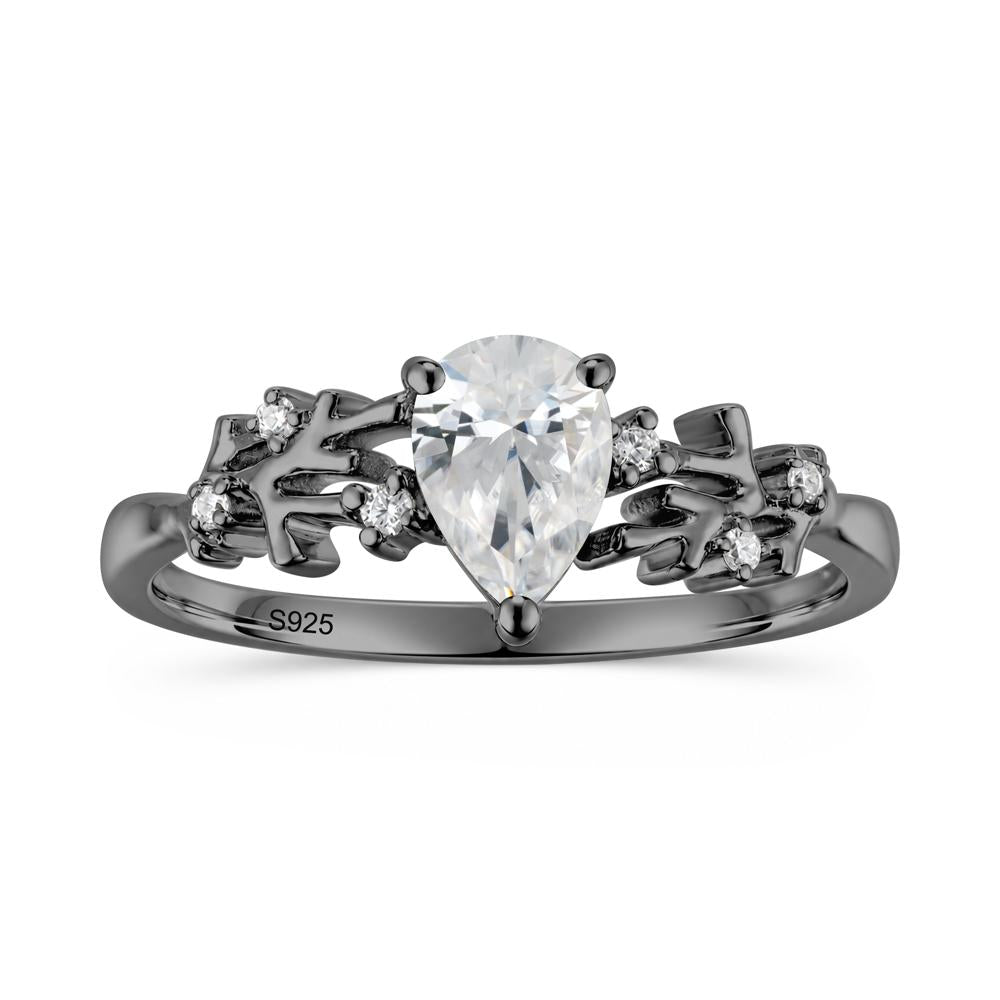 Pear Cut Green Amethyst Coral Ring - LUO Jewelry #gemstone_Cubic Zirconia