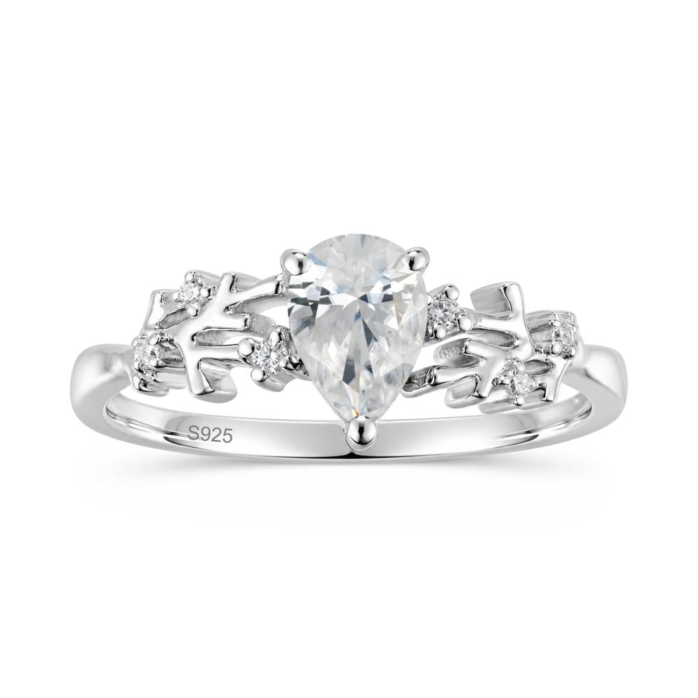 Pear Cut Green Amethyst Coral Ring - LUO Jewelry #gemstone_Cubic Zirconia