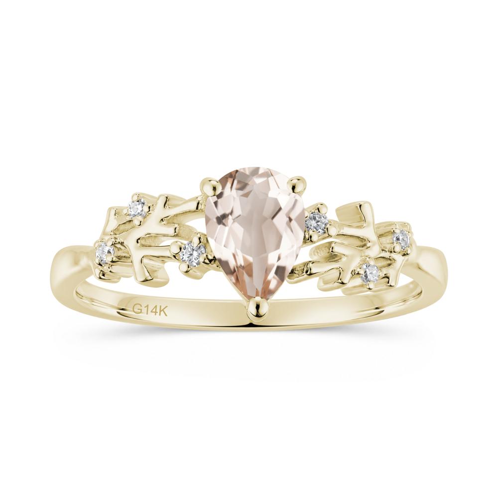 Pear Cut Green Amethyst Coral Ring - LUO Jewelry #gemstone_Morganite